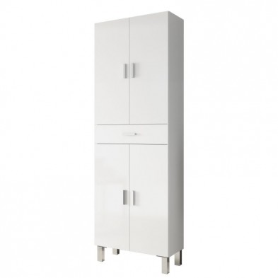 Columna de Baño Aruba Blanco Brillo 4 Puertas 1 Cajón