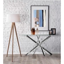 Consola Cristal Arles 150x50 Acero Inoxidable Pulido