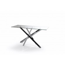 Consola Cristal Arles 150x50 Acero Inoxidable Pulido