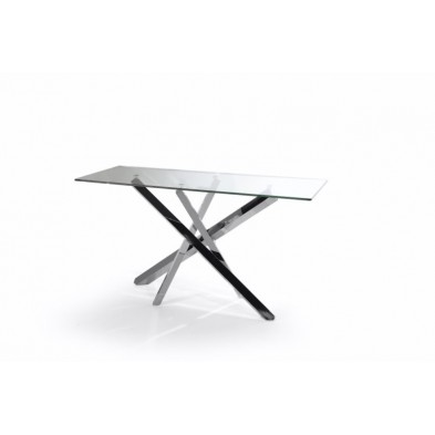Consola Cristal Arles 150x50 Acero Inoxidable Pulido