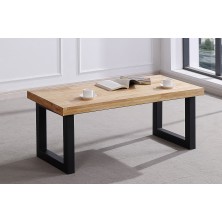Mesa Centro Elevable Loft Roble Salvaje - Negro