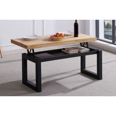 Mesa Centro Elevable Loft Roble Salvaje - Negro Mesa Centro Elevable Loft Roble Salvaje - Negro