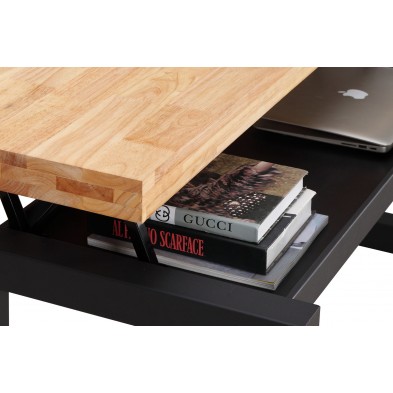 Mesa Centro Elevable Loft Roble Salvaje - Negro Mesa Centro Elevable Loft Roble Salvaje - Negro