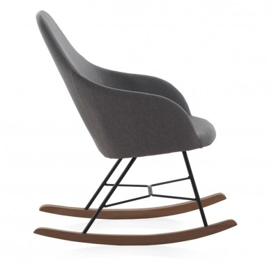 Sillón Mecedora Tapizado Gris