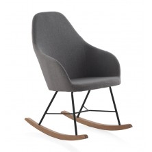 Sillón Mecedora Tapizado Gris