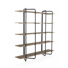 Estantería Industrial 190x43x190 Madera de Abeto y Metal