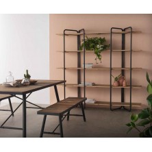 Estantería Industrial 190x43x190 Madera de Abeto y Metal