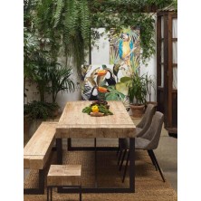 Taburete Industrial Metal y Madera de Abeto