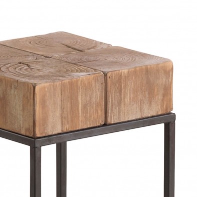 Taburete Industrial Metal y Madera de Abeto