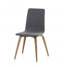 Silla Madera de Roble Tapizada Gris