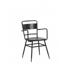 Sillón Industrial con Brazos Metal Negro