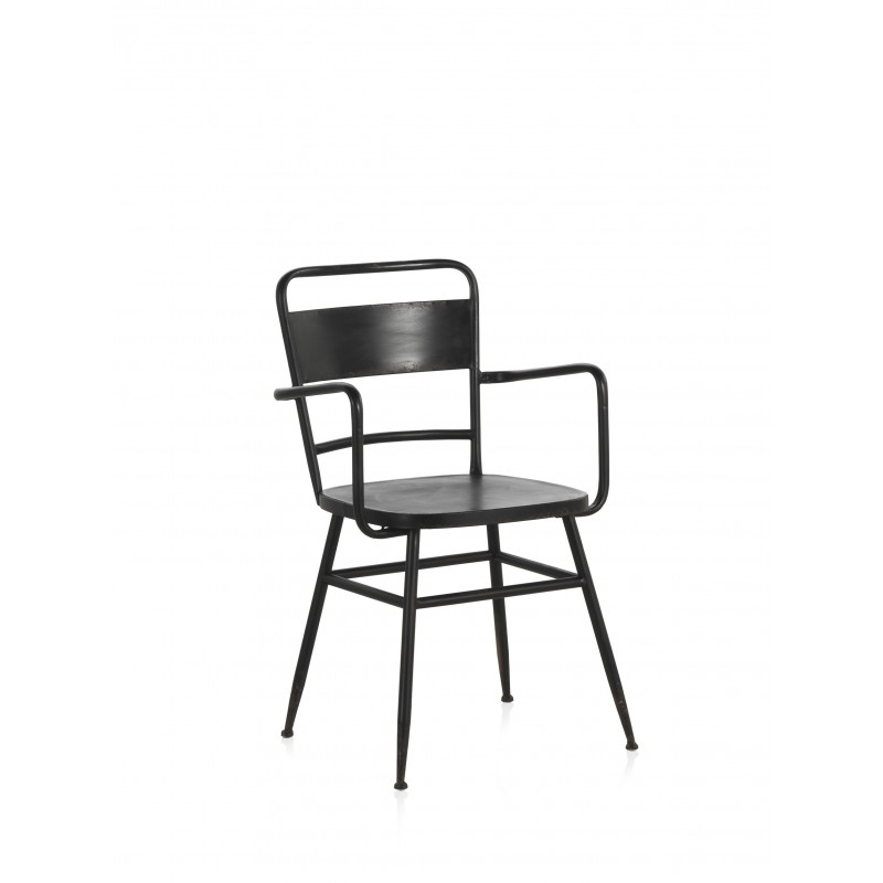 Sillón Industrial con Brazos Metal Negro