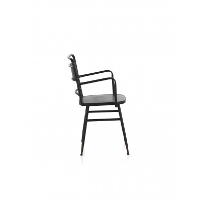 Sillón Industrial con Brazos Metal Negro