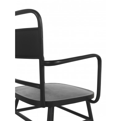 Sillón Industrial con Brazos Metal Negro
