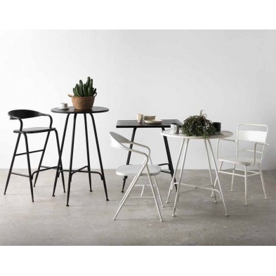 Sillón Industrial con Brazos Metal Blanco