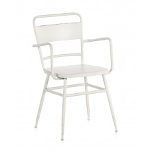Sillón Industrial con Brazos Metal Blanco