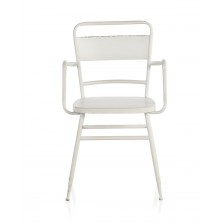 Sillón Industrial con Brazos Metal Blanco