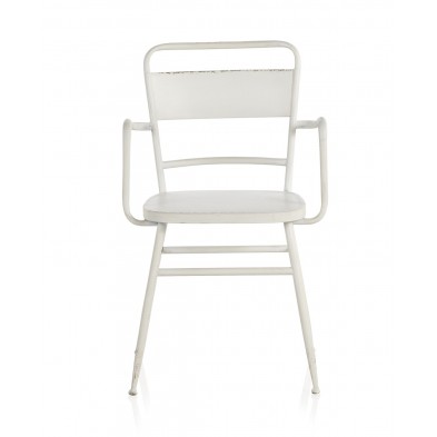 Sillón Industrial con Brazos Metal Blanco