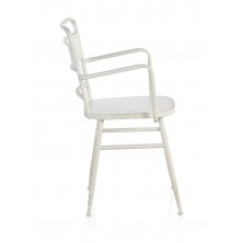 Sillón Industrial con Brazos Metal Blanco