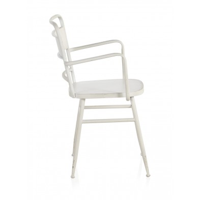 Sillón Industrial con Brazos Metal Blanco