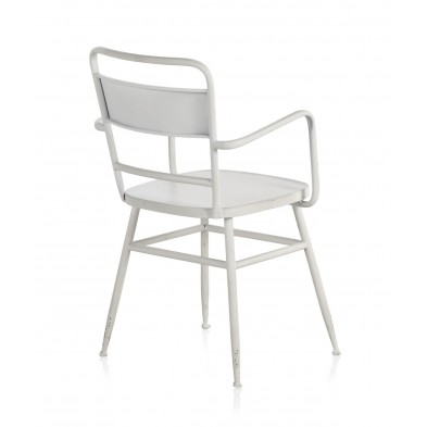 Sillón Industrial con Brazos Metal Blanco