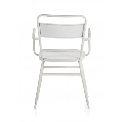 Sillón Industrial con Brazos Metal Blanco