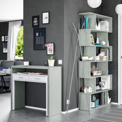 Escritorio Desplazable Tyrion Cemento/Blanco Artik