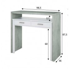 Escritorio Desplazable Tyrion Cemento/Blanco Artik