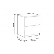 Mesita 2 Cajones Low Cost Blanco