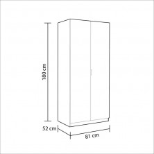 Armario 2 Puertas Low Cost Blanco 180X81X52