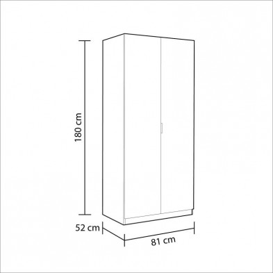 Armario 2 Puertas Low Cost Blanco 180X81X52