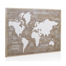 Cabezal Tallado Mapa Madera de Abeto