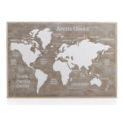 Cabezal Tallado Mapa Madera de Abeto