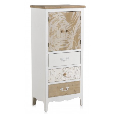 Cómoda Puertas 3 Cajones Hojas Madera Abeto