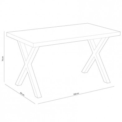 Mesa Comedor Fija X-LOFT Roble /Negro 160X90
