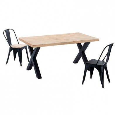 Mesa Comedor Fija X-LOFT Roble /Negro 160X90