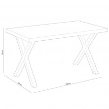 Mesa Comedor Fija X-LOFT Roble/Blanco 160X90