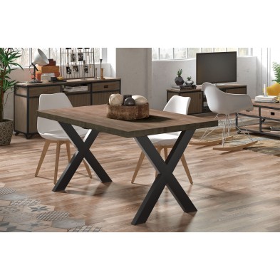 Mesa Comedor X-LOFT Roble American/Negro 140X80