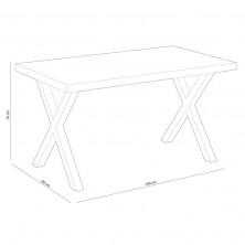 Mesa Comedor X-LOFT Roble American/Negro 140X80