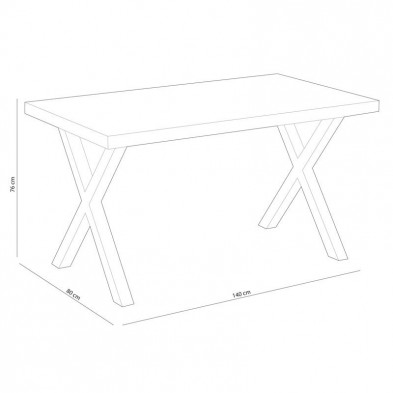 Mesa Comedor X-LOFT Roble American/Negro 140X80