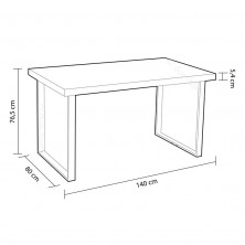 Mesa Comedor Natural Roble Salvaje/Negro 140 x 80