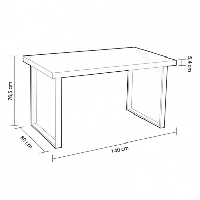 Mesa Comedor Natural Roble Salvaje/Negro 140 x 80