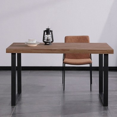Mesa Comedor Natural Roble Salvaje/Negro 140 x 80