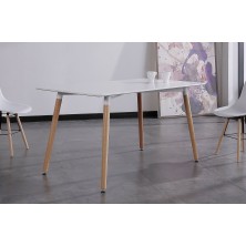 Mesa Comedor Nórdica 120x80 Blanco/Haya