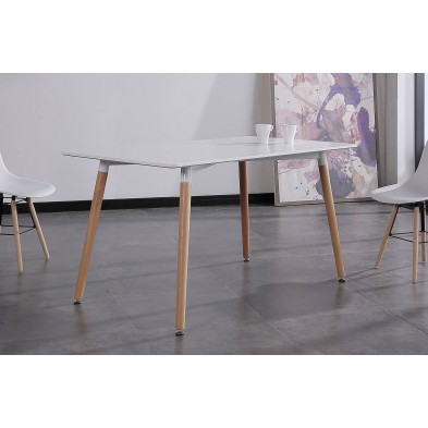 Mesa Comedor Nórdica 120x80 Blanco/Haya