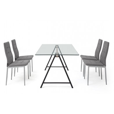 Mesa Cristal Adán Blanco Varias Medidas