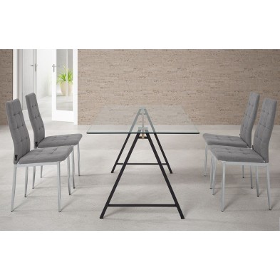 Mesa Cristal Adán Blanco Varias Medidas