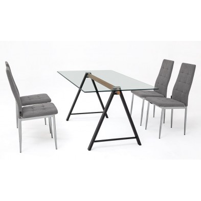 Mesa Cristal Adán Blanco Varias Medidas