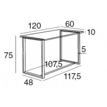Mesa Estudio Urban 120x50 Cristal Templado
