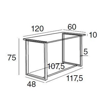 Mesa Estudio Urban 120x50 Cristal Templado